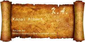 Kazai Albert névjegykártya